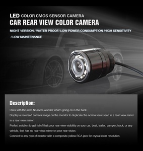 IPoster 5in <strong>Car</strong> <strong>Reverse</strong> Rearview <strong>Backup</strong> Mirror Monitor with 28MM 8 Infrared <strong>LED</strong> <strong>Car</strong> Rear View Camera Kit - Product Image 4