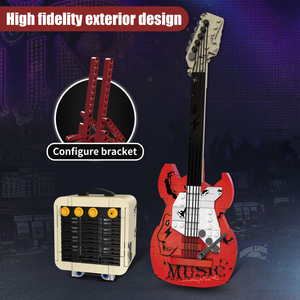 Modello RC a vapore programmabile fai da te stelo di assemblaggio di chitarra Bluetooth musicale Set di blocchi educativi giocattoli