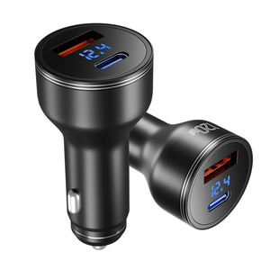 Toptan USB araba şarjı PD120W USB C QC 3.0 USB-A Starlink Mini için LED dijital voltmetre ile çakmak - Product Image 1