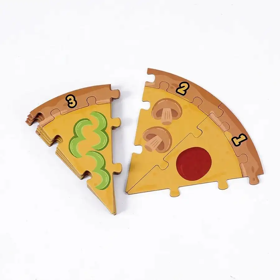 Vente directe d'usine Top qualité 20 pièces Chine fabricant motif personnalisé Pizza forme enfants Puzzles