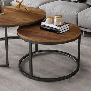 Circular and MDF <strong>Nesting</strong> Round Coffee <strong>Table</strong> Set of 2 <strong>End</strong> <strong>Tables</strong> for Living Room - Product Image 4