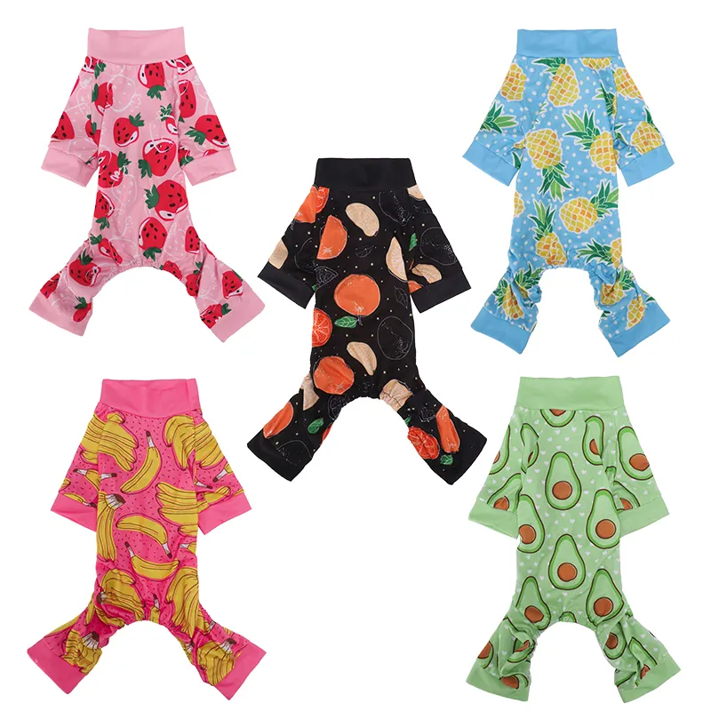 Offre Spéciale Fruits Style Quatre Saisons 4 jambes Chien Vêtements Chien Combinaison D'hiver Pour Animaux De Compagnie Chien Pyjama