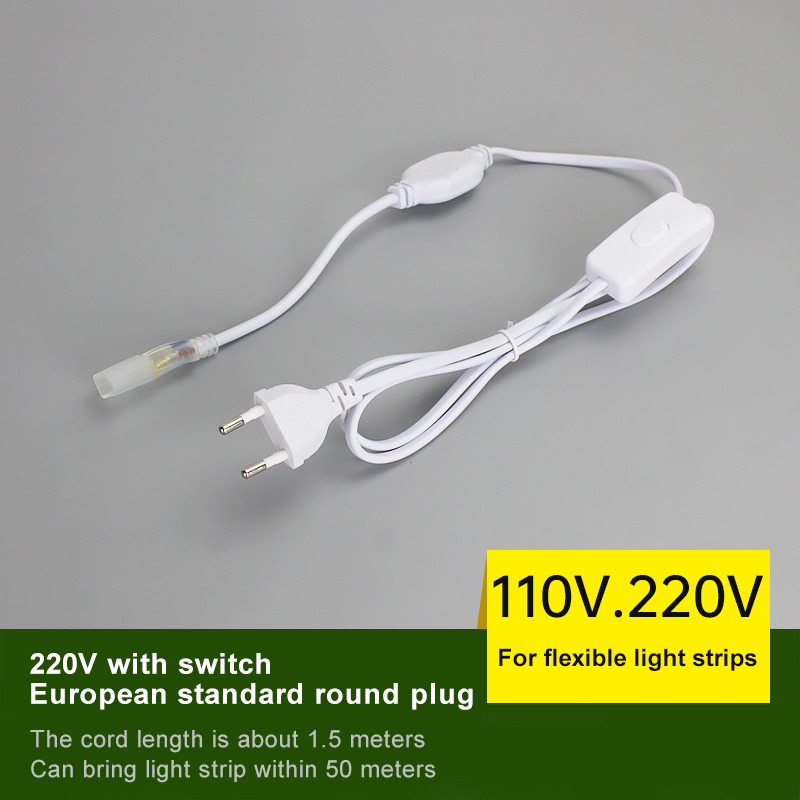 Prise ronde standard européenne 220v avec interrupteur