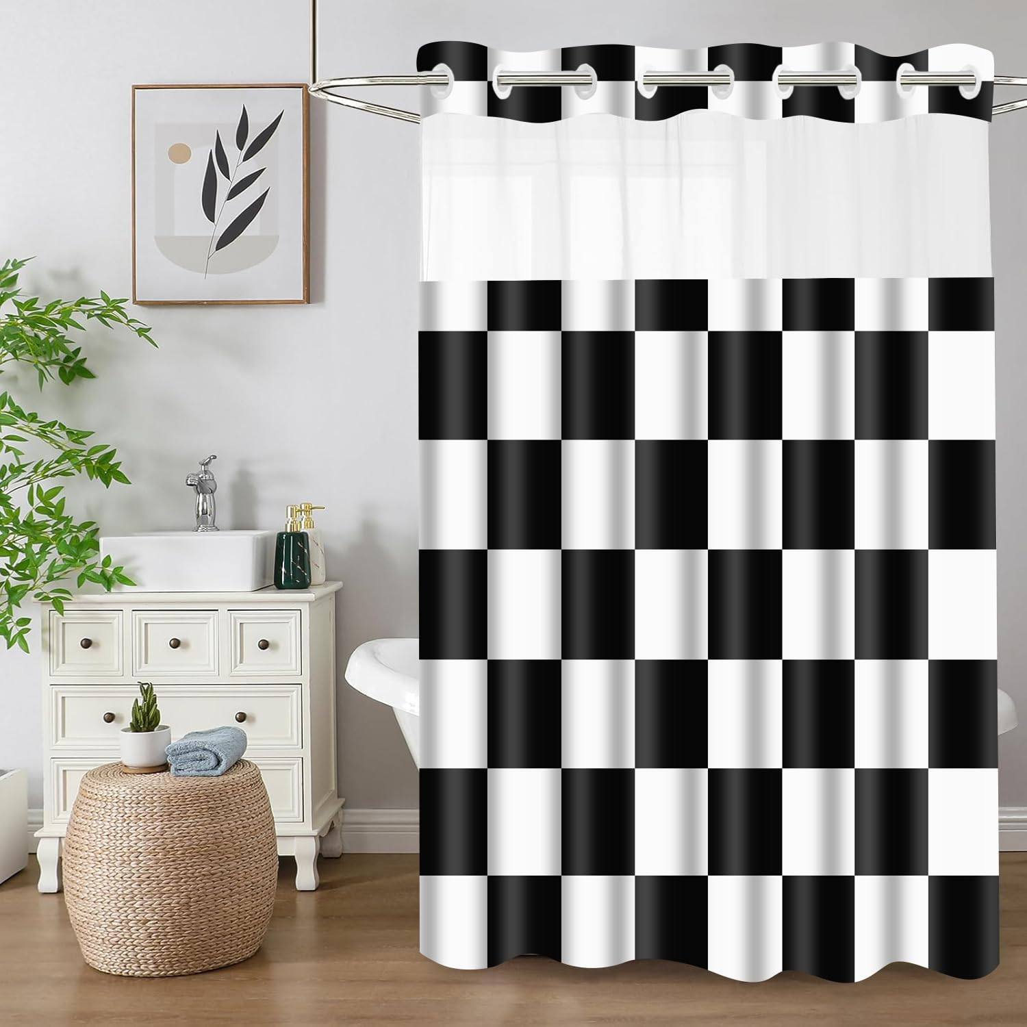 Black and white plaid