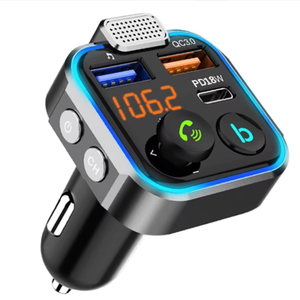משדר fm pd 30w & qc3.0 18w מטען רכב usb, מתאם רכב קל יותר סיגריות למוסיקה, שיחה ללא ידיים, נגן MP3 התקן,
