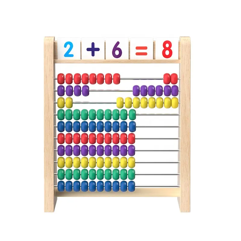 Popular Ábaco de madera Matemáticas Juguete Arco Iris Ábaco Juguete Operación matemática Juguete para niños