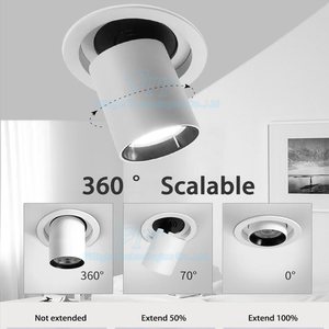 Sertifika CE RoHS 360 derece dönebilir 20W COB Led gömme tavan geri çekilebilir Downlight - Product Image 4