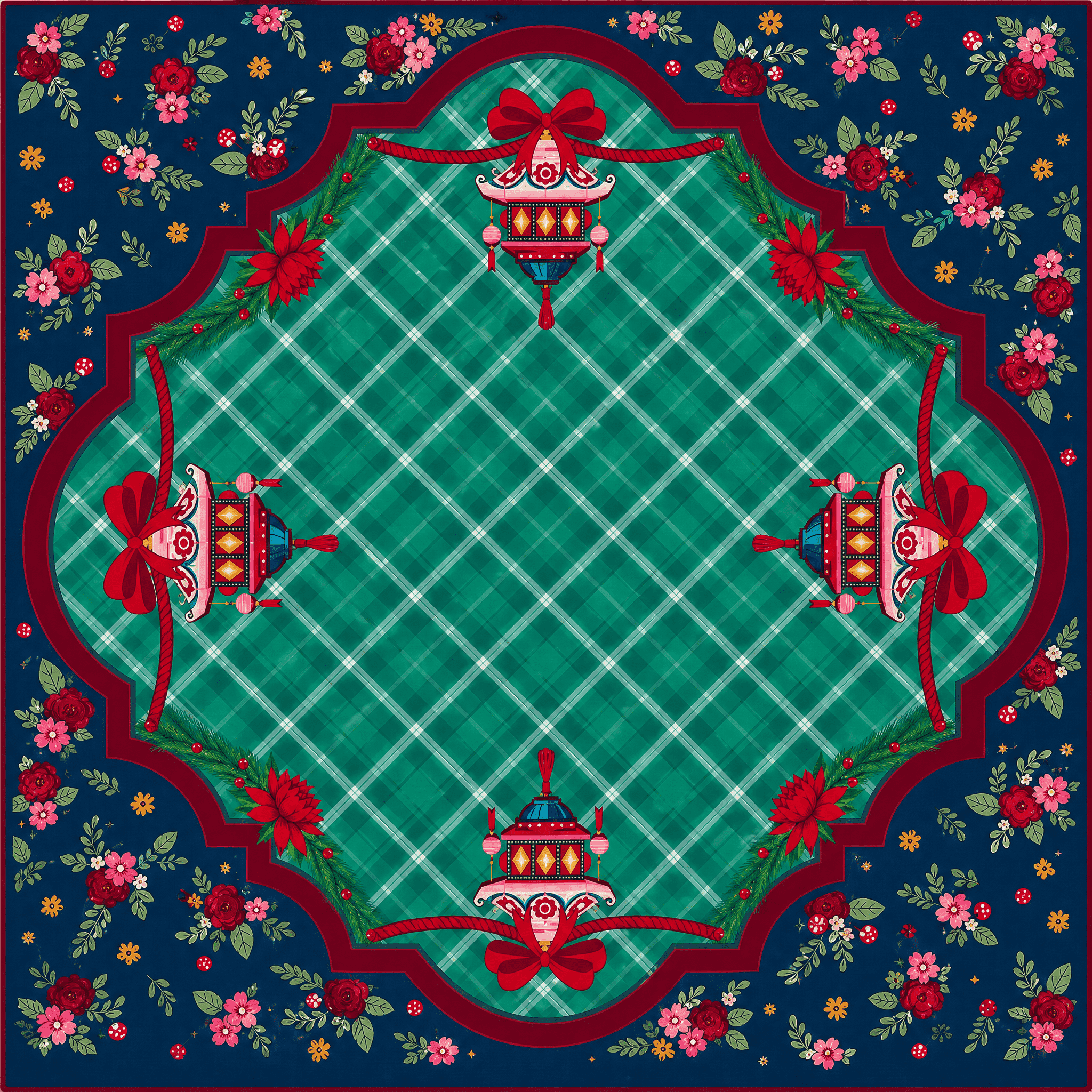 Navy Blue Red lantern