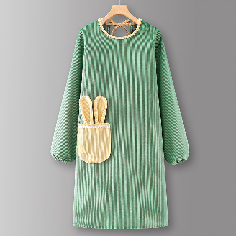 GreenLZ803Corduroy long sleeve rabbit ears