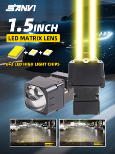 M5-2 araba Led ışık ampul kare Led projektör Lens 1.5 inç matris bifokal Led projektör Lens 58w Led Lens - Product Image 3