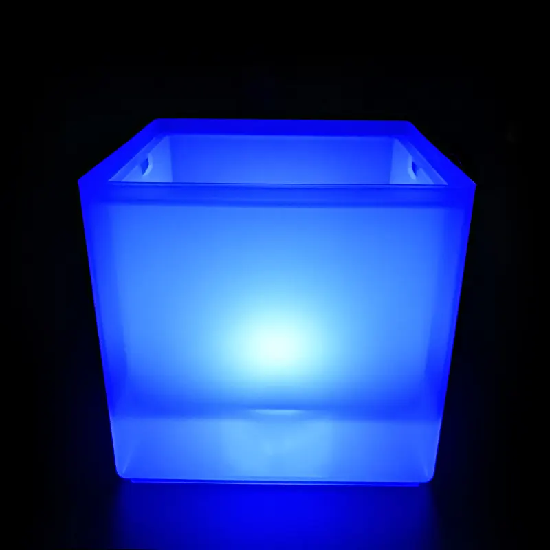 Cubo de hielo brillante de plástico para cerveza, doble decker, alto grado, LED, a la venta