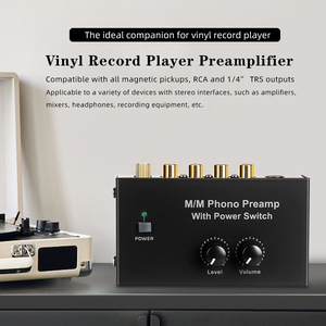 PP500 <strong>4</strong> Channel Phono Preamplifier with Level Volume Control, RCA <strong>Input</strong> and <strong>Output</strong>, <strong>1</strong>/<strong>4</strong>&quot; TRS <strong>Output</strong> for Vinyl Record Player