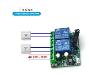 AC220V 2CH 10A 433MHz ก้านโยกมอเตอร์สวิทช์ไฟเครื่องส่งสัญญาณ433MHz สวิตช์ควบคุมระยะไกลไร้สาย - Product Image 4