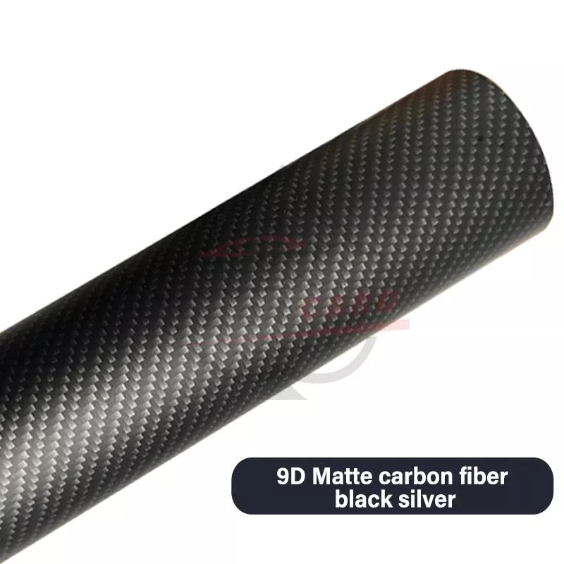 9D 9D Mat En Fiber De Carbone Noir Argent