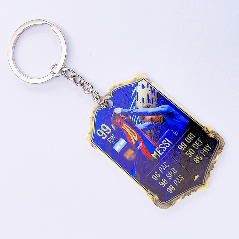 Football acrylic keychain-messi lifts shirt 99