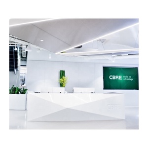 Trang Trí Tiếp Tân Văn Phòng Bề Mặt Kim Cương Rắn Tổng Hợp Màu Trắng Chất Lượng Hàng Đầu Sang Trọng Sang Trọng Sang Trọng Lễ Tân Văn Phòng Công Ty - Product Image 1