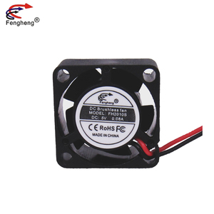 Ventilador de ventilación de alta calidad, 2010 PBT, UL94-V0, negro, cuadrado, 5 aspas, CC, 20x20x10mm, 12V de CC
