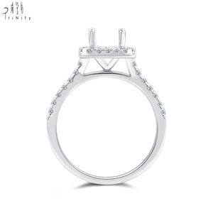 Sản phẩm độc đáo 18K rắn vàng trắng nhẫn trang sức cưới xếp chồng tự nhiên Nhẫn kim cương thiết lập mà không cần đá chính - Product Image 6