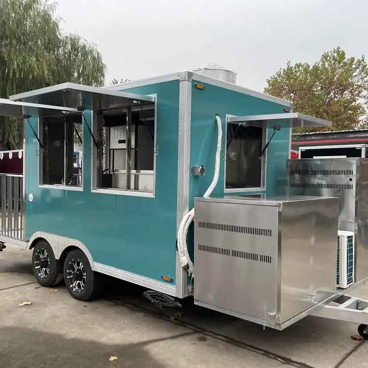 Fast Food rimorchio gelato Mobile Food Truck vendita noleggio ristorazione completamente attrezzata con portico