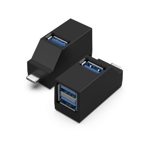 Yüksek hızlı Mini 3 Port USB 3.0 tip C veri iletim Hub Mac PC cep telefonu için USB 3.0 arayüzü - Product Image 4