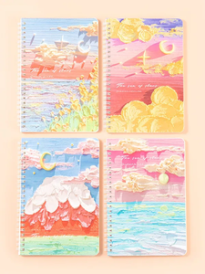A5纸皮螺旋笔记本加厚水平线记事本学生文具油画日记本记事本规划师 - Product Image 5