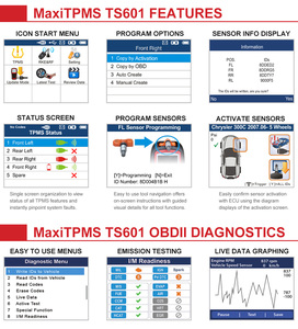 Autel TS601 Tpms Relearn Tool Tire Pressure Sensor <strong>Programmer</strong> autel Maxitpms Ts601 Tpms Scanner