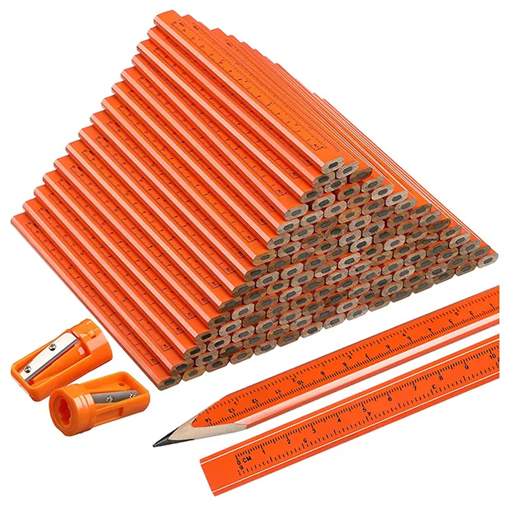 أقلام رصاص خشبية حديثة برتقالية عالية الجودة أسود رصاص hb إلى 10b مجموعة كاملة لاستخدام النجار