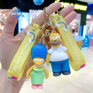 Phim hoạt hình Simpsons Keychain Anime hình vài túi phụ kiện sáng tạo xe Keychain - Product Image 3