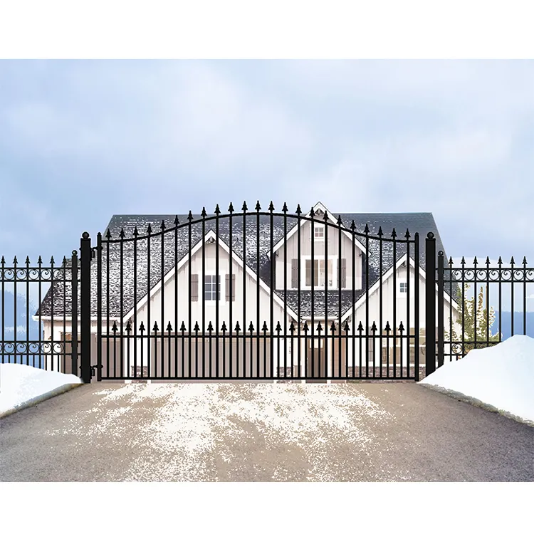 Простые металлические стальные защитные ворота, выполненные на заказ наружные литые кованые художественные ворота для дома, дома, виллы