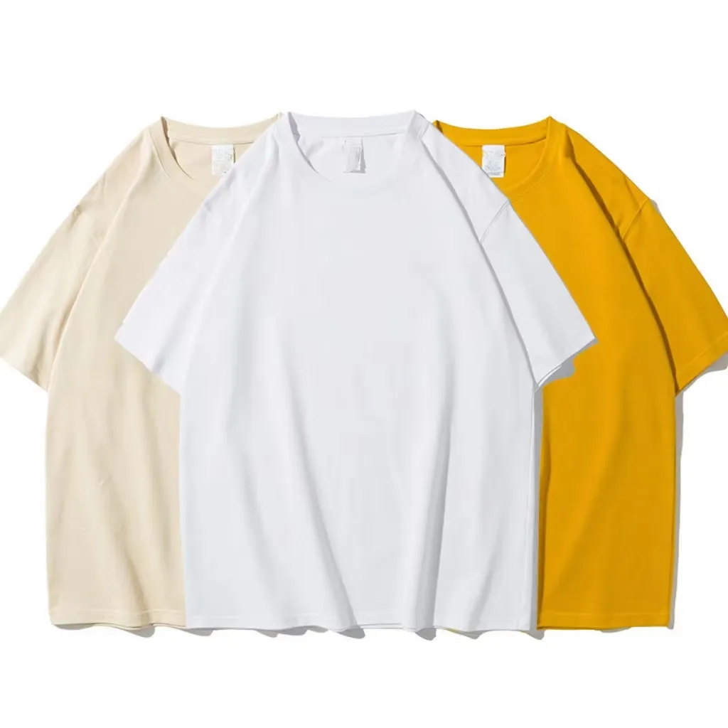 T-shirt ample en coton avec logo personnalisé t-shirt vierge surdimensionné de marque à épaules tombantes