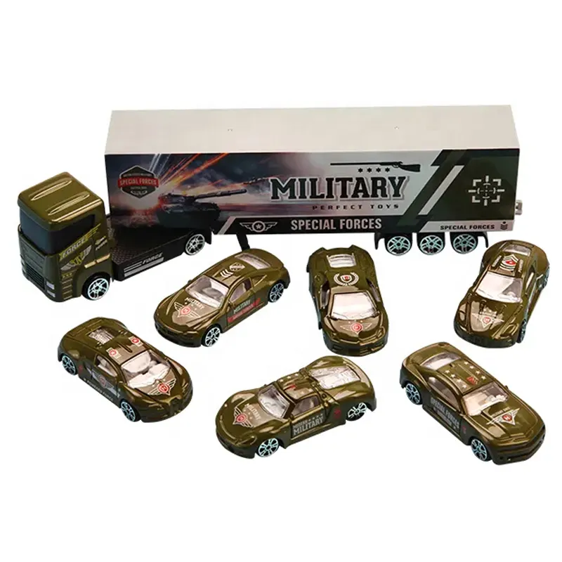 Carros de brinquedo fundido de metal militar, popular, com 2 veículos de liga