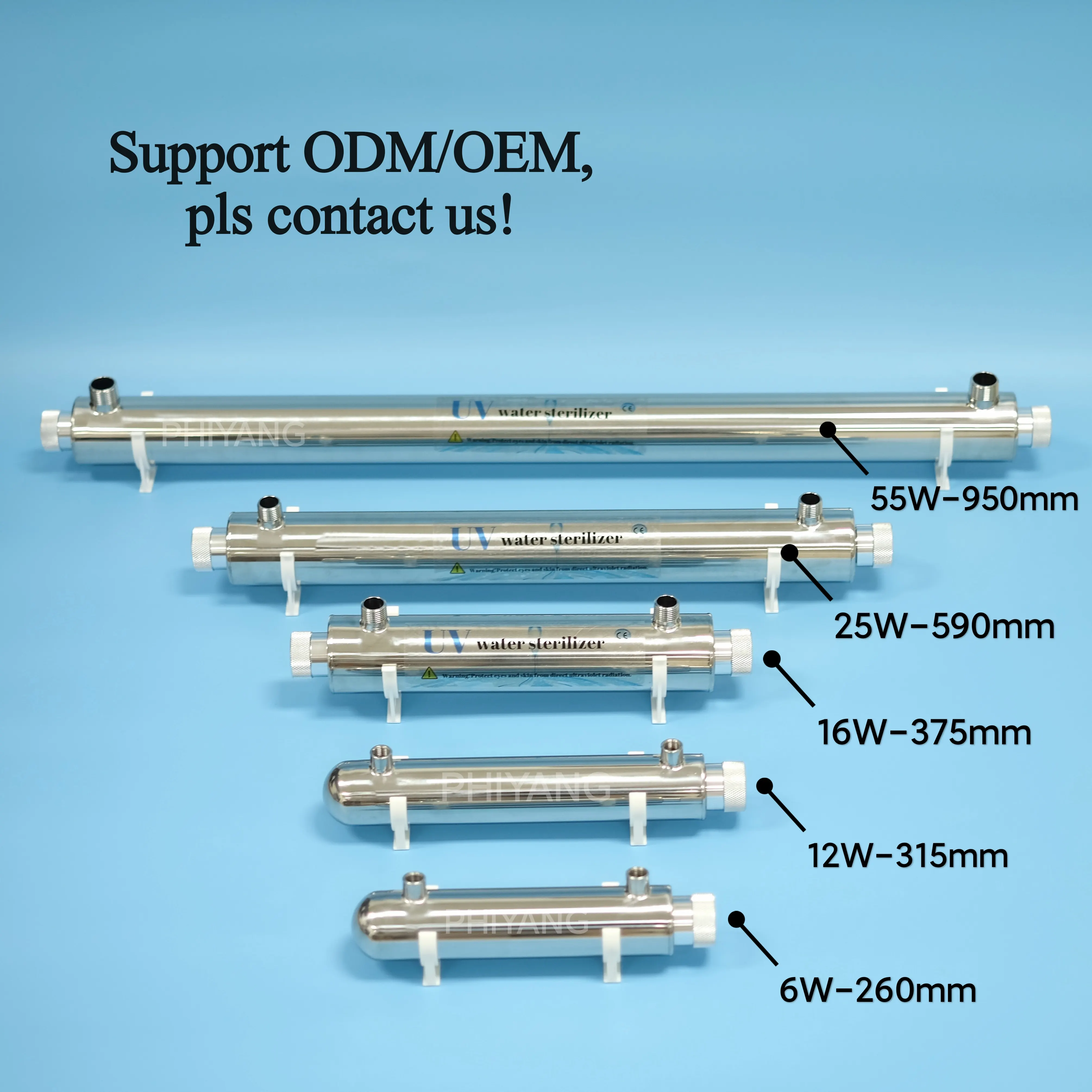 โคมไฟฆ่าเชื้อโรค 6GPM เครื่องนึ่งฆ่าเชื้อ UV เครื่องนึ่งฆ่าเชื้อ UV การบําบัดน้ําสําหรับเครื่องกรองน้ํา