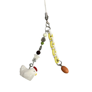 Mengda Cute Egg-laying Chicken Mobile Phone Pendant; <strong>Adorable</strong> Bag <strong>Accessory</strong>; Personalized Car Keychain. - Product Image 1