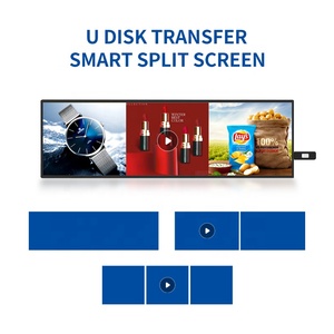 Doppel bildschirm 36-Zoll-Bar gestreckt Monitor Streifen Digital Signage Werbe bildschirm LED/LCD-Rack-Display für Supermarkt Regal