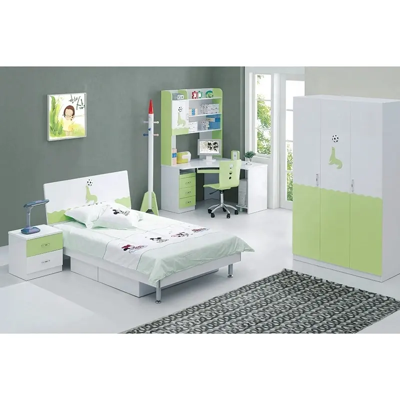 NOVA EUAD005 set da camera da letto verde chiaro di colore sano ragazze Design in legno ragazza letto singolo per dormire personalizza letti per bambini di dimensioni