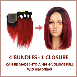 Hair Packing Blend Bundles with Closure <strong>Human</strong> Hair Extension for Braids Peruvian Color Bone Straight 2024 Blond Ombre Red Brown - Product Image 3