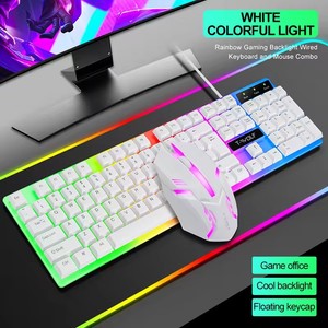 T-WOLF TF230 Wired Gaming <strong>Keyboard</strong> &amp; Mouse Set 104 RGB Backlit Keys Black &amp; White Color for Office Work &amp; <strong>Computer</strong> <strong>Use</strong>