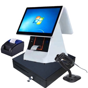 LKS-POS550 15,6 дюймов двойной экран, подлинные плоские все-в-одном сенсорные системы POS для кассовых операций - Product Image 1