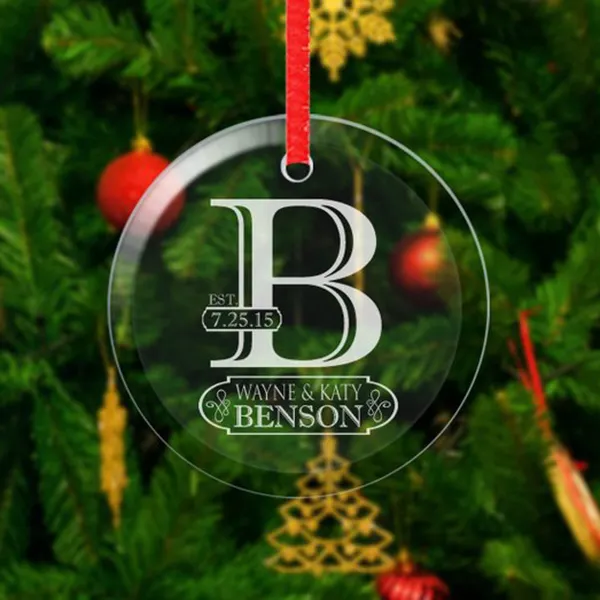 Personalizado de la empresa decoraciones de Navidad redonda de vidrio adorno árbol de Navidad de Adorno