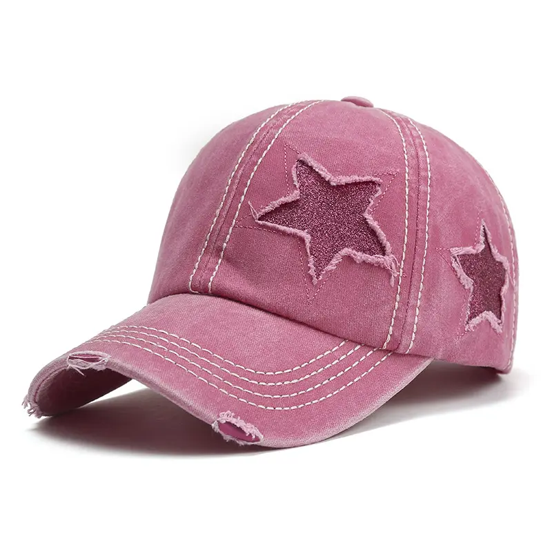 Casquette de baseball rétro européenne et américaine à cinq branches pour hommes et femmes avec le même style de queue de cheval tendance décontractée