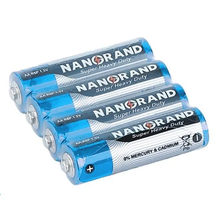 No.5 2X1.5V R6 Aa Um-3 Um 3 Aar 6 P Battery-r6 Pvc Extra Zware Zink Koolstof Batterij Voor Klokken