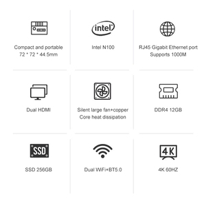N100พีซีขนาดเล็กราคาถูก12GB Win dows Barebone Dual LAN เดสก์ท็อปคอมพิวเตอร์บ้านสำนักงานพกพาขนาดเล็กพีซีมินิชิ้น - Product Image 3