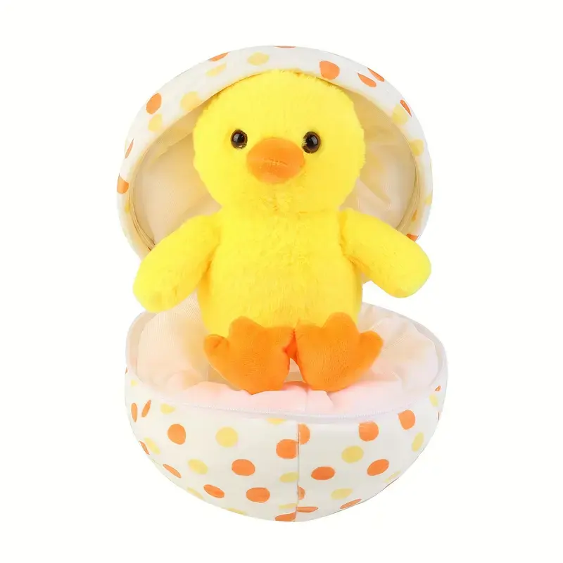 20cm/7,87 pollici uovo di Pasqua giallo giocattoli di peluche di anatra morbido animali di peluche anatra giallo Kawaii con uovo di Pasqua bambola regali