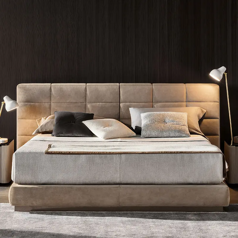 Letto king size di alta qualità di lusso per camera da letto matrimoniale moderno semplice e lussuoso letto morbido grande in pelle da 1.8m