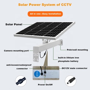 Sistema de energía solar de cámara CCTV 30W/30AH con batería Cámara DE SEGURIDAD Red WiFi 4G todo en uno conectar monitoreo de aplicaciones móviles - Product Image 2