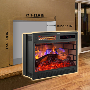 KonwinFP404RNA-<strong>B</strong> 22&quot; Fireplace <strong>Heater</strong> Insert Infrared Quartz Remote Control LED Display Electric Fireplace with Log - Product Image 2