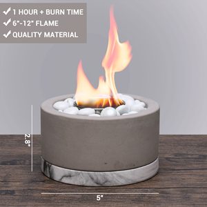 Tabletop Fire Pit Bowl, Portable Fireplace, Personal <strong>Round</strong> Firebowl with Flame, Firepits for Use on <strong>Patio</strong>, Balcony, Camping - Product Image 2