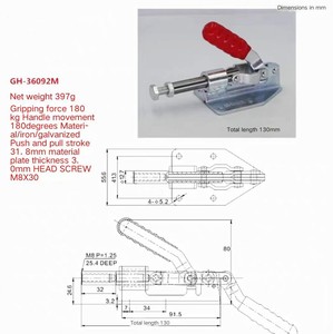 GH-36092 lớn kim loại nhanh chóng lịch thi đấu Bolt Push-Pull kẹp - Product Image 5