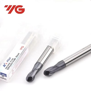 YG1 2 Flute cắt hrc55 r0.25 0.5 -R4 5 6 phay gia công thép vonfram sprial bit phay cắt bóng mũi cuối nhà máy - Product Image 1