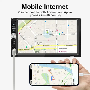BT FM AUX Audio 2 Din autoradio <span class=keywords><strong>Android</strong></span> Auto <span class=keywords><strong>IOS</strong></span> Carplay 7 pollici Touch Screen lettore MP5 Auto con telecamera di Backup